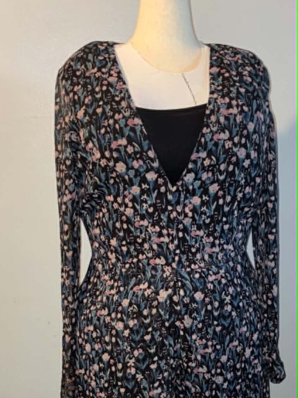 LONG TALL SALLY FLORAL MAXI ROMPER — BLACK/BLUSH/BLUE — SIZE 16 — WORN ONCE